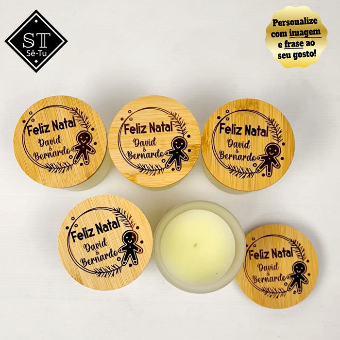 Vela Perfumada de baunilha Feliz Natal com Nomes